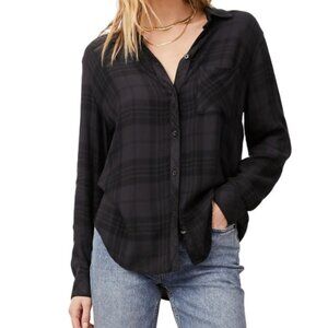 Black Plaid Hunter Rails button down shirt Size Medium